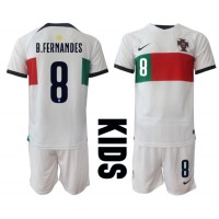 Portugalsko Bruno Fernandes #8 Vonkajší Detský futbalový dres MS 2022 Krátky Rukáv (+ trenírky)